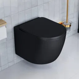 Ceramic Wall Hung Commode for Toilet/Rimless Western Commode/Commode with Soft Closing Toilet Seat - P Trap (APS-3043, Round) Western Commode-19
