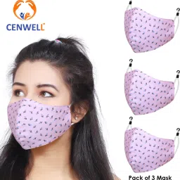100% Cotton Protective Fashionable Fabric N95 Face Mask for Women & Girls PINK MASK Water Resistant, Reusable, Washable Cloth Mask With Melt Blown Fabric Layer-image-34