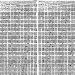 Two Silver Square fringe foil curtain Pack of 2-image-16
