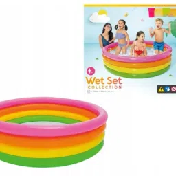 kindertales Kids Swimming Pool Sunset Glow Pool Inflatable Pool With Free Pump(Multicolor) Inflatable Swimming Pool image 2