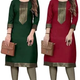 Women Printed Pure Cotton Straight Kurta-image-87