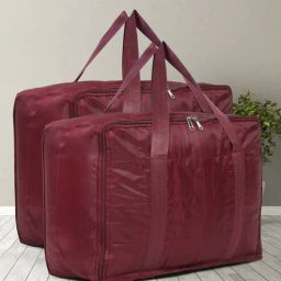 hosta homes Maroon Under Bed Storage Cloth Organizers Pack Of 2-picture-20