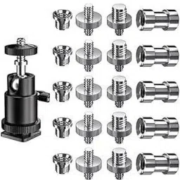 FLYING COLLECTION Camera Screw, 21 Pcs 1/4 Inch and 3/8 Inch Converter Threaded Screws Flash Shoe Adapter-7