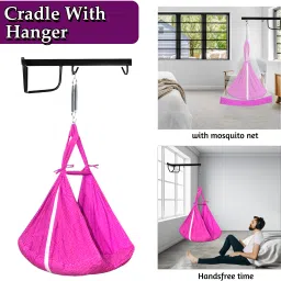 vparents Infant baby Swing cradle with Mosquito net spring and metal Window cradle Hanger image 2