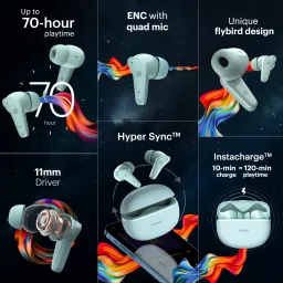 Buds VS102 Plus with 70 Hrs Playtime, Environmental Noise Cancellation, Quad Mic Bluetooth Headset image 2