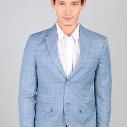 Men Checkered Single Breasted Formal Blazer-image-79