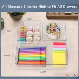 Kuber Industries Transparent Set of 6 Reusable Drawer Organiser Organisers image 4