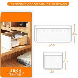 Kuber Industries Transparent 30 Pieces Multi-Purpose Drawer Organisers image 4