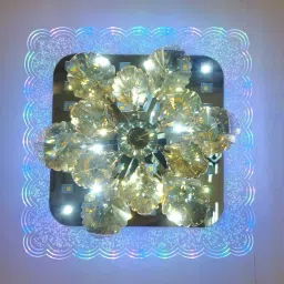 Rotating Multicolor Crystal Flower Light - LED Ceiling Lamp, Perfect Design 4 Chandelier Ceiling Lamp-image-24