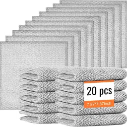 Dish Wash Scrub Cloth Pad Sponge Double-Sided Stainless Steel Scrubber Dry Stainless Steel Cleaning Cloth-image-1