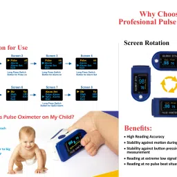 NISCO New Professional Series CMS-50D Finger Tip With Audio Visual Alarm With Perfusion Index Pulse Oximeter SPO2 Blood Oxygen Saturation Rotable OLED Oximeter Monitor. Pulse Oximeter image 5