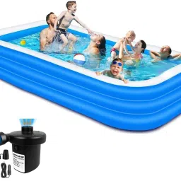10 Feet Length 3 Layers Family swimming pool bath tubs with eletric pump Inflatable Swimming Pool-6