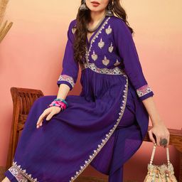 Sangria Embroidered Kurta Set-picture-27