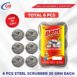 Stainless Steel Scrubber 25gm Each | Pack of 6 |Bartan Juna Stainless Steel Scrub-image-26