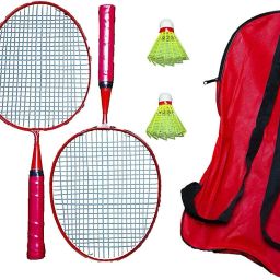 Kid's Aluminum Small Size Strung Badminton Racquet Pair Junior Badminton Kit-image-20