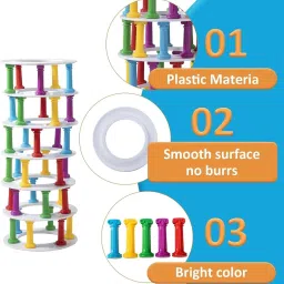 kidology Stacking Game Tumbling Tower, Building Blocks with Dice Learning Toy image 3
