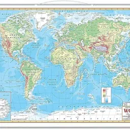 World Physical Map (English)Learn and Discover Folding Map Competitive Exam office walls and study Room Paper print Map(48 inchx28 inch) Paper Print-6