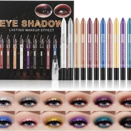 X DRAGON RANEE 12 Colors Shining Eyeshadow Stick Set, Metallic Matte Eye Shadow 2.5 g-15