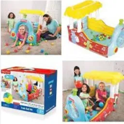 tiny tales Train (IND*66) Ball Pit with 25 Colorful Play Balls. Multicolor. Inflatable Ball Pits image 3