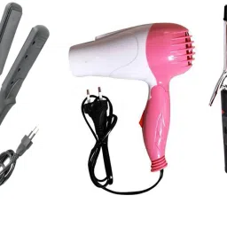 POCKETFRIENDIES AK COMBO SET OF HAIR CURLER WITH COMB/DRYER AND HAIR STRAIGHTENER Personal Care Appliance Combo-image-63
