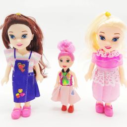 Mini 15 Cm Three Sister Dolls with Pack Of 3 Doll Multicolor-image-73