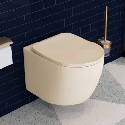 Ceramic Wall Hung Western Toilet/P Trap Rimless Western Commode with Soft Closing Toilet Seat - (APS-3043 Round) Western Commode-26