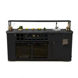 haus of bars by speedx Double Model X Steel Bar Cabinet In Matt Black Finish With 30L Fridge-picture-41