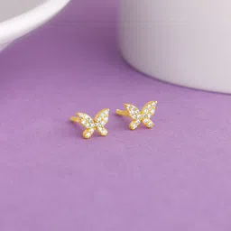 giva 925 Silver GoldButterfly Affair Earrings|Lifetime Plating|6 Month Warranty Zircon Sterling Silver Stud Earring-picture-10