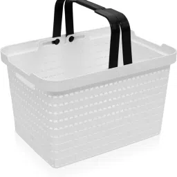 Plastic Plastic Storage Basket for Fruits|Kitchen|Stationery|FLORA-333|White Storage Basket-20