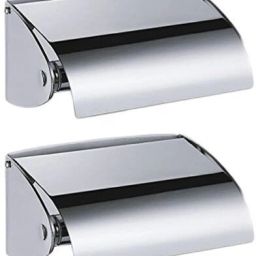 Toilet Paper Holder (Set of 2), Toilet Tissue Paper Roll Dispenser with Lid Stainless Steel Toilet Paper Holder-image-30