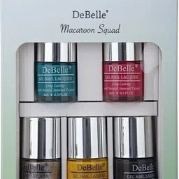 debelle Nail Lacquer set Macaroon Squad gift pack of 5 Royale Cocktail, Fuschia Rose, Sparkling Dust, caramelo Yellow, Copper Glaze-picture-12