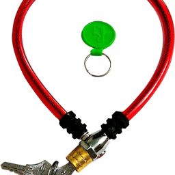 Bicycle Lock for Bike Helmet Luggage Steel Mouth Wire Cable Lock 3 Key Color Red Bicycle Lock-image-49
