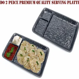 Exclusive (Pack of 2) Multi Purpose Serving Platter for All Type of Snacks Like Burger, Cutlet, Samosa, Momos, Noodles, Pasta, Chaap, Tandoori Items and as Your Wish Sizzler Tray-3