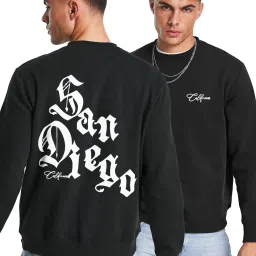 Men Printed Round Neck Black Sweater-picture-9