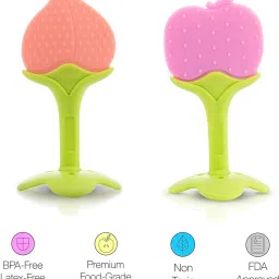 Baby Fruit Shape Teethers BPA-Free Soft for Infants Baby Boys & Girls (Pack2) Teether-picture-27
