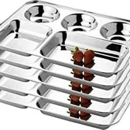 Steel Partition Plate 5 in1 / Bhojan Thali Sectioned Plate-4
