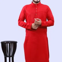Men Solid Cotton Blend Straight Kurta-picture-26