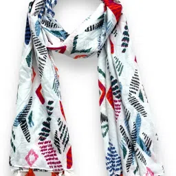 Printed Pure Cotton Women Multicolor Stole, Scarf, Fancy Scarf-picture-12