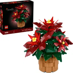 Icons Poinsettia Plant Decor Building Set 10370 (608 Pieces)-23