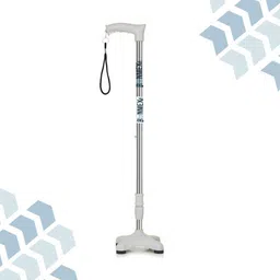 runmex Grey Quad Walking Stick with PVC Base – C-Green Ergonomic Handle Walking Stick-picture-21