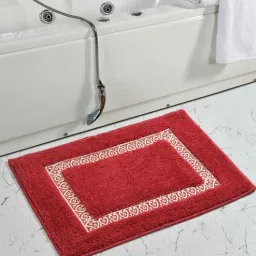 maa home concept Red Geometric Microfiber 16X24 Inches Anti Skid Door Mats-picture-22