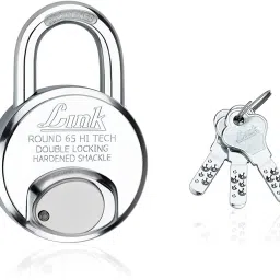 Hi-Tech 65mm Round Lock Set 5Pcs Set| Hardened Shackle|3 Iron Keys| Padlock-image-17
