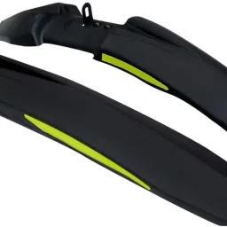 Bicycle Atom Mudguard with Reflective Tape, Black-Red SPL IRON Clip-on Clip Full Length Front & Rear Fender-5