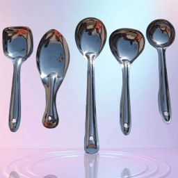 solino Steel Serving Spoon Set for Dining Spoon Curry/dal/Rice/Pasta Cuttlery Stainless Steel Cutlery Set image 2