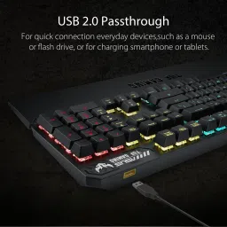 ASUS TUF K3/RD Wired USB Laptop-size Gaming Keyboard Compatible with Desktop, Laptop, Mac Easy to Use,Plug and Play,Quick, Comfy Durable body image 4