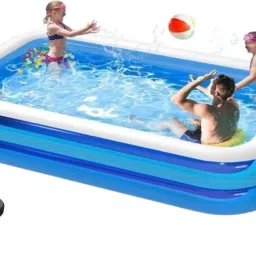 8.5Ft Extra Large Full Size Inflatable Pool with Electric Pump Inflatable Swimming Pool-16