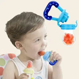xester Fruit and Juice Silicone Feeder with Cover Nibbler for Baby (Multicolor) Teether and Feeder image 5