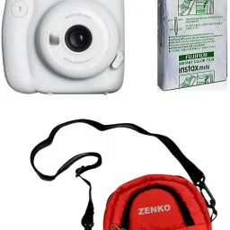 FUJIFILM Instax Mini 11 Ice White With 10X1 Instant Film With Red Pouch Instant Camera-picture-16