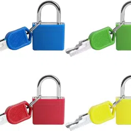 4Pcs Suitcase Lock,4 Colors Mini Padlock with Key Padlock-image-69