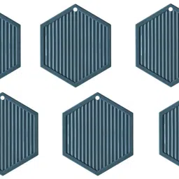 Pvc Coaster C-D Triangle-Blue-6,Pack of 6 Silicone Trivet-16